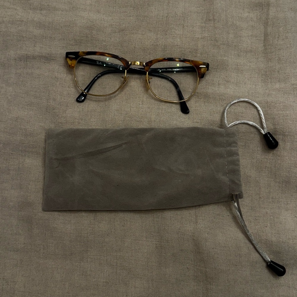 Ray Ban Browline Tortoise Shell Eyeglasses with Case